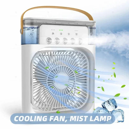 Portable Mist Fan Mini Air Cooler With Led Light – Usb Electric (random Color)