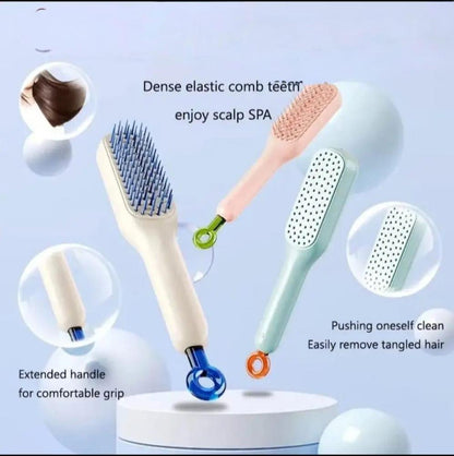 Magic Retractable Comb Self Cleaning Hair Brush Massage Anti-static Hair Comb Cleaning Hair Smoothing Brush Beauty Hair